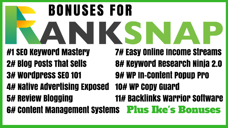 bonuses plus RankSnap review