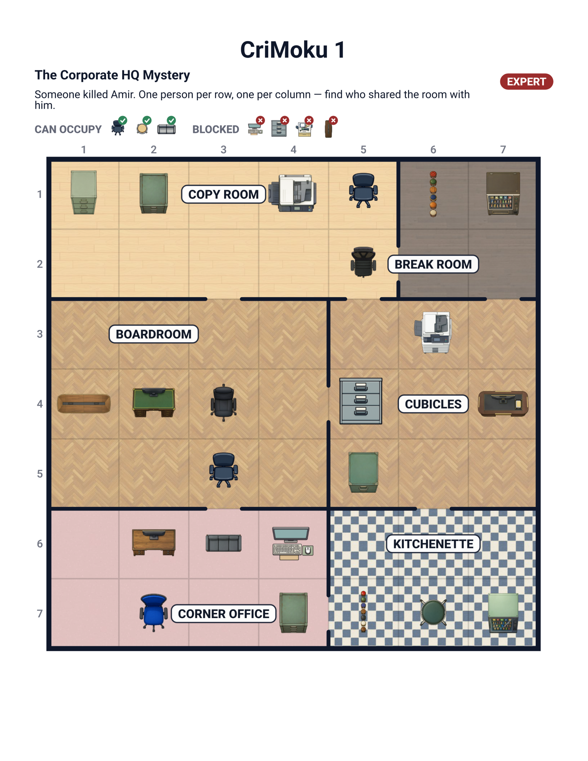 Shigai Royalty Crime Clues and Suspect Grid Page