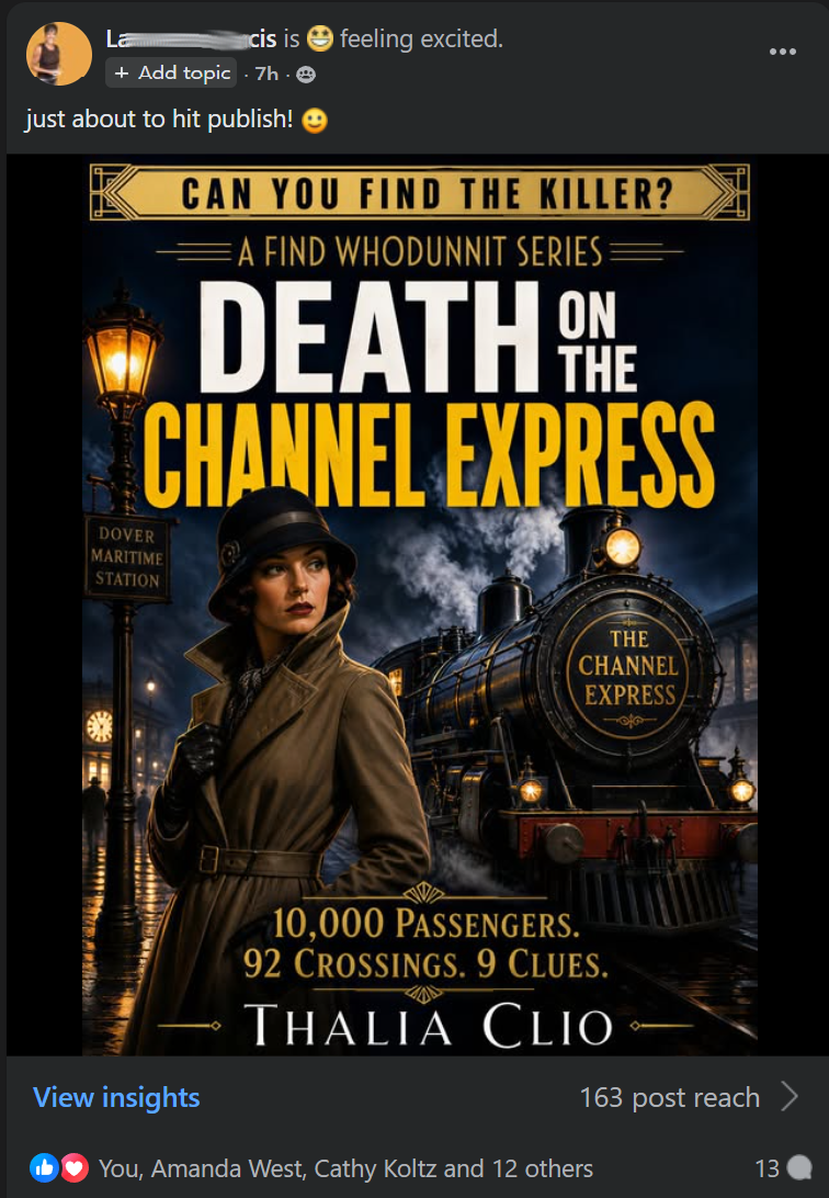 Shigai Royalty Review — member testimonial about publishing Death on the Channel Express