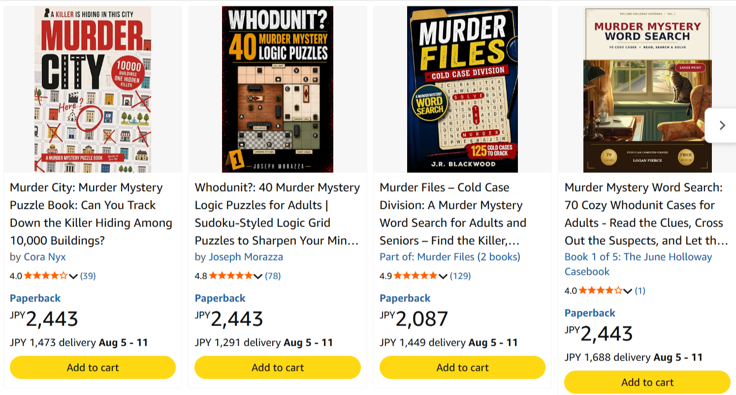 Shigai Royalty Review : Can This Mystery Puzzle Tool Really Help You Create KDP Books? 12 Amazon com murder puzzle book 07 31 2026 05 41 PM
