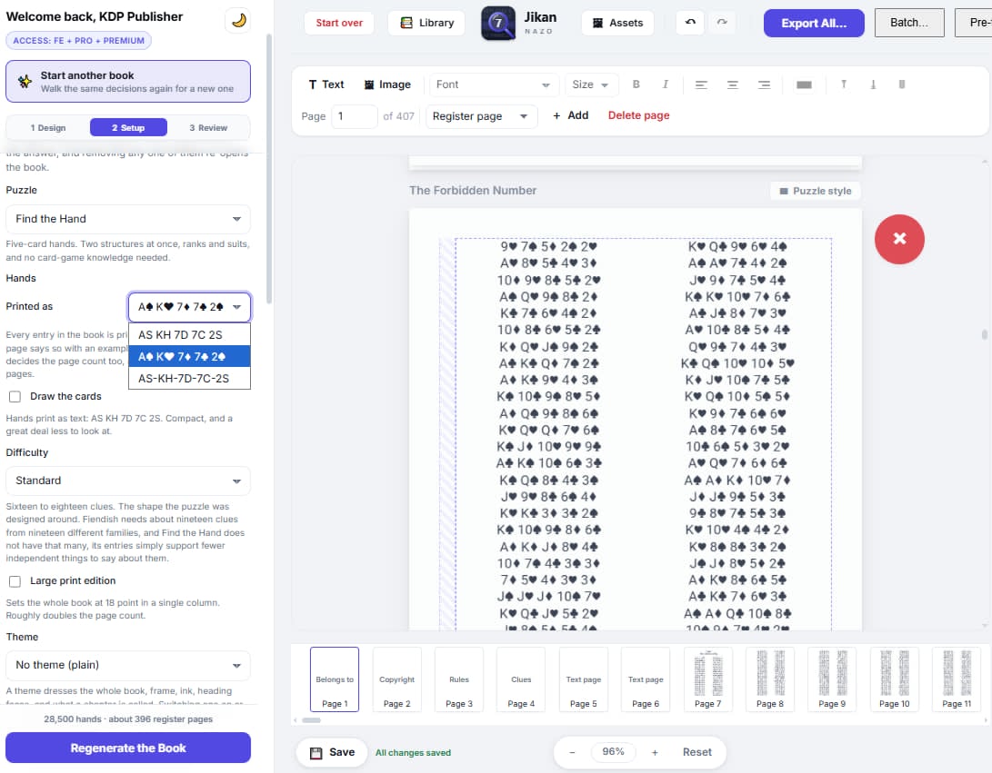 Jikan Nazo Premium — Find the Hand register
