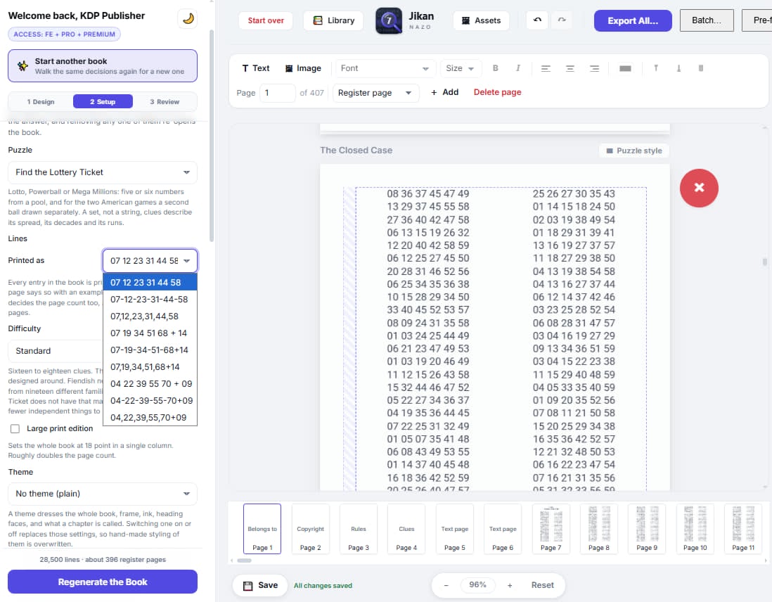 Jikan Nazo Pro — Find the Lottery Ticket register