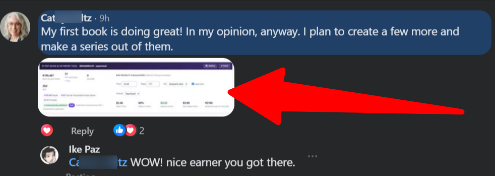 Member: my first book is doing great, planning a series